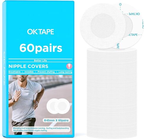 أغطية حلمات OK TAPE للرجال، 120 قطعة، حماية خالية من التشابك مع مركز غير لاصق، واقيات حلمات للجري والاجتماعات اليومية والعمل in Saudi Arabia