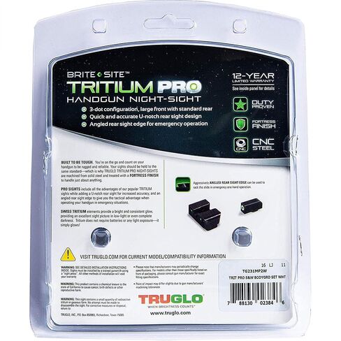 TruGlo Tritium Compact Pro يتوهج في الظلام ليلاً ونهارًا مسدس البصر مع حلقة قفل التركيز لحارس سميث آند ويسون .380 مسدسات (عبوتان) in Saudi Arabia