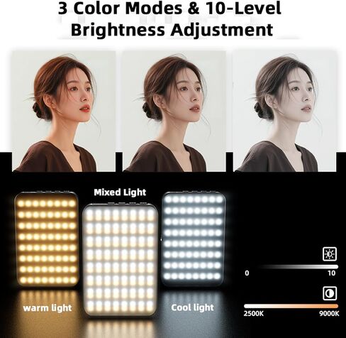 Magnetic Phone Light - 3 Color Temperature, 160 LED Selfie Light with Clip for Phone, Camera, Laptop, iPad, 3000mAh Portable Video Light for Tattoo/TikTok/Vlog/Zoom Calls/Makeup (White) in Kuwait