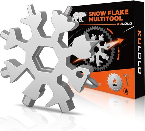 White Elephant Gift for Adults 2025 – 18 in 1 Snowflake Multi Tool,Stainless Steel EDC Gadget with Bottle Opener,Wrench & Key Ring – Christmas Stocking Stuffer for Dad,Husband,Men (Black) in Saudi Arabia