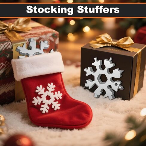 White Elephant Gift for Adults 2025 – 18 in 1 Snowflake Multi Tool,Stainless Steel EDC Gadget with Bottle Opener,Wrench & Key Ring – Christmas Stocking Stuffer for Dad,Husband,Men (Black) in Saudi Arabia