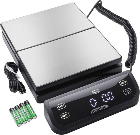 ACCUTECK All-in-1 Series W-8250-50bs A-Pt 50 Digital Shipping Postal Scale with Ac Adapter, Silver in Saudi Arabia