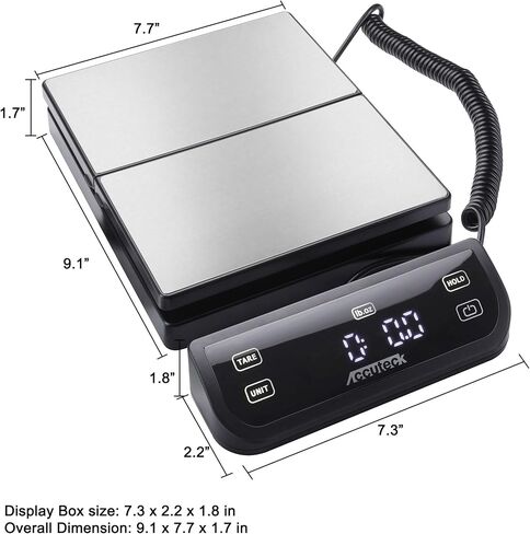 ACCUTECK All-in-1 Series W-8250-50bs A-Pt 50 Digital Shipping Postal Scale with Ac Adapter, Silver in Saudi Arabia