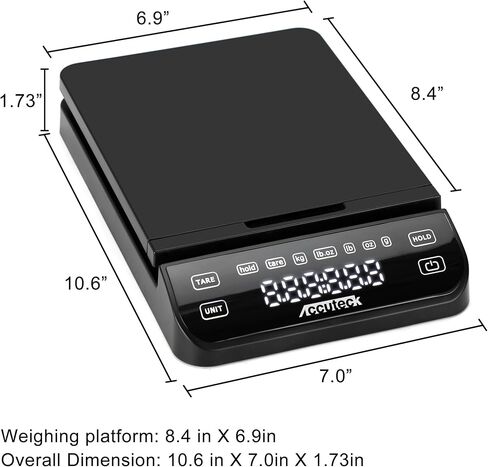 ACCUTECK All-in-1 Series W-8250-50bs A-Pt 50 Digital Shipping Postal Scale with Ac Adapter, Silver in Saudi Arabia