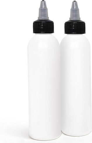 BRIGHTFROM Twist Top Applicator Bottles, Squeeze 6 OZ Empty Plastic Bottles, Refillable, Open/Close Nozzle - Multi Purpose (Pack of 2) (Black) in Saudi Arabia