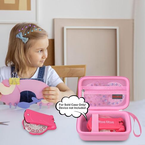 Carrying Case for Blinger Dazzling Starter Kit,Blinger Kids Glam Collection Starter Kit Storage Bag,Kids Hair Styling Tool Travel Organizer Holder,Pocket fits Gems Rhinestones. Black in Saudi Arabia