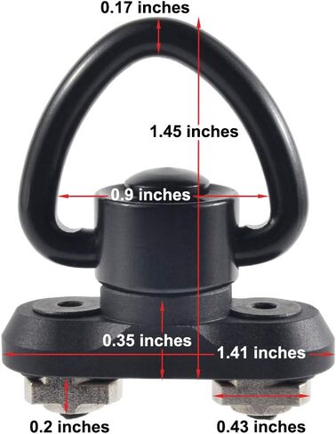 قاعدة محول تثبيت دوارة QD مقاس 1 بوصة لنظام السكك الحديدية Mlok (عبوة من قطعتين). in Kuwait