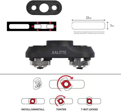 قاعدة محول تثبيت دوارة QD مقاس 1 بوصة لنظام السكك الحديدية Mlok (عبوة من قطعتين). in Kuwait