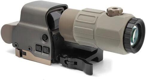 558 نقطة رؤية باللون الأحمر والأخضر مع مجموعة مكبرة G33/G43/G45 3X 5X، رؤية عاكسة ثلاثية الأبعاد بصرية، أسود/FDE/A-TACS (مجموعة سوداء) in Kuwait