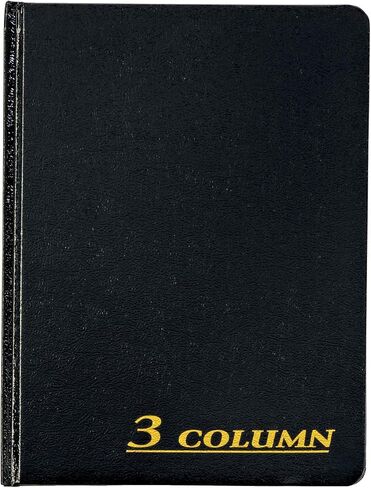 كتاب الحساب آدامز ARB8003M، 3 عمود، غطاء أسود، 80 صفحة، 7 × 9 1/4 in Saudi Arabia