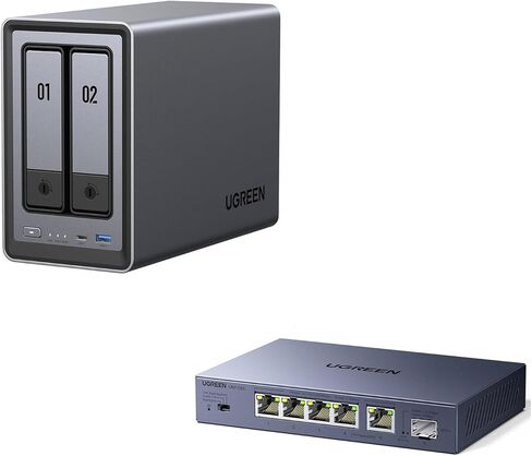 مجموعة UGREEN NASync DXP2800 2-Bay Desktop NAS مع محول 2.5 جيجابايت in Saudi Arabia