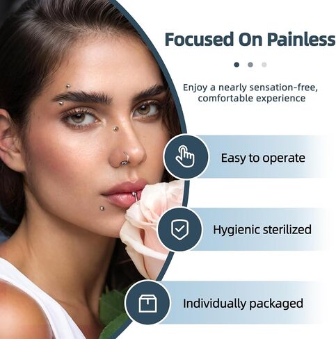 Tustrion 153Pcs Piercing Kits for all Piercings Professional with Piercing Jewelry and Tools for Nose Septum Belly Button Lip Ear Tongue Cartilage Eyebrow and More with 12G, 14G, 16G and 20G Piercing Needles in Saudi Arabia