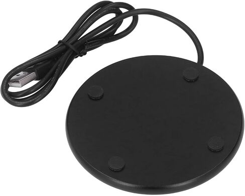 لوحة تسخين كوب القهوة USB شمعة تدفئة 55 درجة مئوية درجة حرارة ثابتة وسادة تسخين ذكية للمنزل والمكتب والسفر من الزجاج المقسى 10.3 سم (أسود) in Kuwait