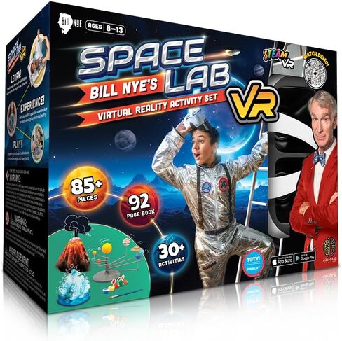 Abacus Brands Bill Nye's VR Space Lab - مجموعة علوم الواقع الافتراضي للأطفال، والكتاب ومجموعة أنشطة التعلم التفاعلية للعلوم والتكنولوجيا والهندسة والرياضيات (المواد والكتب فقط - تُباع النظارات بشكل منفصل) in Kuwait