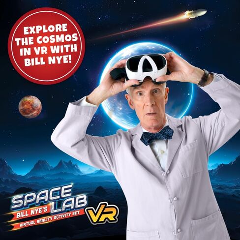 Abacus Brands Bill Nye's VR Space Lab - مجموعة علوم الواقع الافتراضي للأطفال، والكتاب ومجموعة أنشطة التعلم التفاعلية للعلوم والتكنولوجيا والهندسة والرياضيات (المواد والكتب فقط - تُباع النظارات بشكل منفصل) in Kuwait