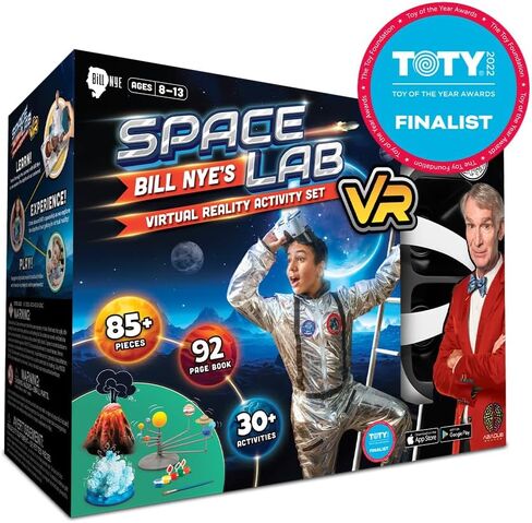 Abacus Brands Bill Nye's VR Space Lab - مجموعة علوم الواقع الافتراضي للأطفال، والكتاب ومجموعة أنشطة التعلم التفاعلية للعلوم والتكنولوجيا والهندسة والرياضيات (المواد والكتب فقط - تُباع النظارات بشكل منفصل) in Kuwait