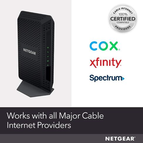 مودم كابل NETGEAR بصوت CM500V - لـ Xfinity من Comcast Internet & Voice | يدعم خطط الكابلات حتى 300 ميجابت في الثانية | 2 خط تليفون | DOCSIS 3.0، أسود، 16×4 مع صوت (CM500V-100NAS) in Saudi Arabia