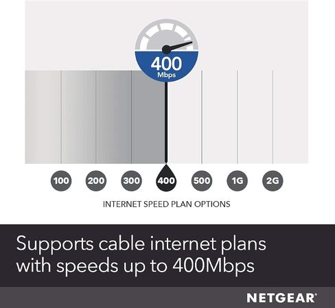 مودم كابل NETGEAR بصوت CM500V - لـ Xfinity من Comcast Internet & Voice | يدعم خطط الكابلات حتى 300 ميجابت في الثانية | 2 خط تليفون | DOCSIS 3.0، أسود، 16×4 مع صوت (CM500V-100NAS) in Saudi Arabia