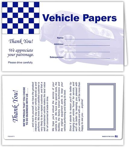 Vehicle Papers Wallets - Car Document Holders - Black (50 Pack) in Saudi Arabia