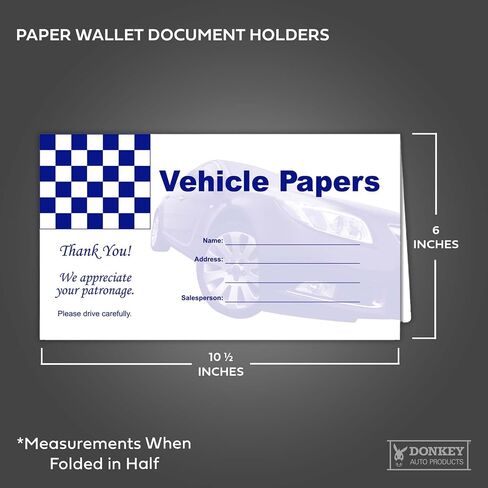 Vehicle Papers Wallets - Car Document Holders - Black (50 Pack) in Saudi Arabia