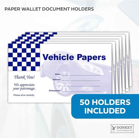 Vehicle Papers Wallets - Car Document Holders - Black (50 Pack) in Saudi Arabia