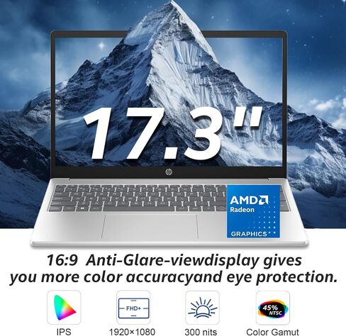 HP 17 inch laptops, AMD Ryzen 5 7430U(Beats i7-1165G7), 32GB RAM 1TB NVMe SSD Windows 11 Pro, 17.3" FHD IPS, Copilot AI, Numeric Keyboard, Type-c, Patented KB Kit in Kuwait