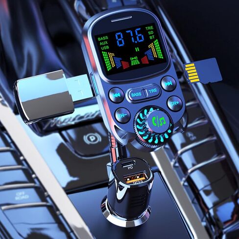 جهاز إرسال FM، محول راديو BC86 يدعم بروتوكول الشحن، شاحن سيارة، مشغل Mp3 يدعم PD30W QC18W in Kuwait