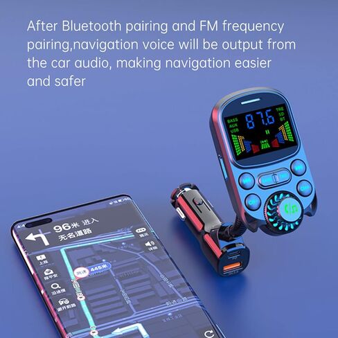 جهاز إرسال FM، محول راديو BC86 يدعم بروتوكول الشحن، شاحن سيارة، مشغل Mp3 يدعم PD30W QC18W in Kuwait