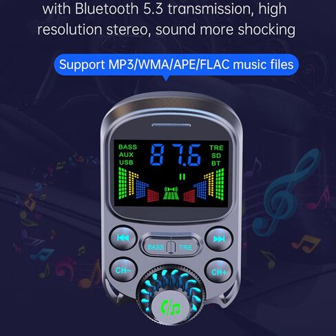 جهاز إرسال FM، محول راديو BC86 يدعم بروتوكول الشحن، شاحن سيارة، مشغل Mp3 يدعم PD30W QC18W in Kuwait