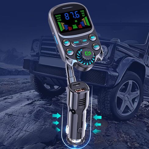 جهاز إرسال FM، محول راديو BC86 يدعم بروتوكول الشحن، شاحن سيارة، مشغل Mp3 يدعم PD30W QC18W in Kuwait