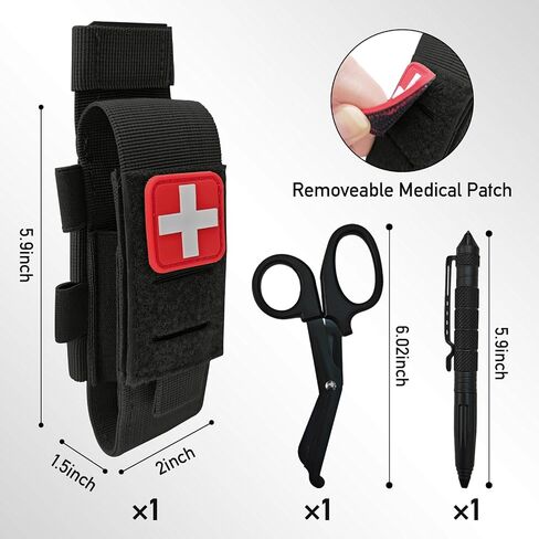 ELVO Molle Tourniquet Holder, Tactical TQ Pouch, Small IFAK TQ Holder,Trauma Medical Shear Pouch with EMT Shears and Pen in Saudi Arabia
