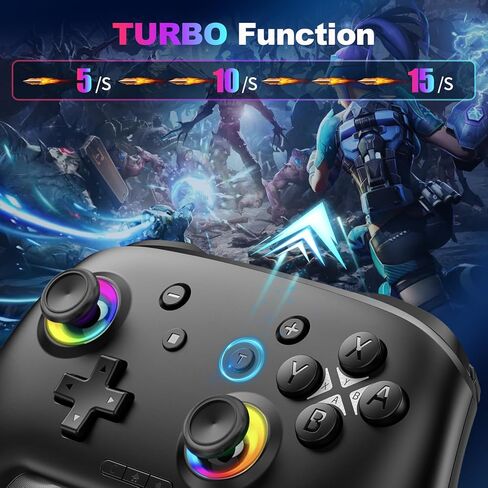 وحدة تحكم لاسلكية 2 مع مفتاح تنبيه/C، للمحول 2/1/Lite/OLED/PC/iPad/iPhone/Mac/Android/Steam/TV، وحدة تحكم ألعاب بلوتوث مع عصا تحكم Macro/Turbo/Hall Effect/بطارية 1000 مللي أمبير/الاهتزاز/التحكم في الحركة in Kuwait