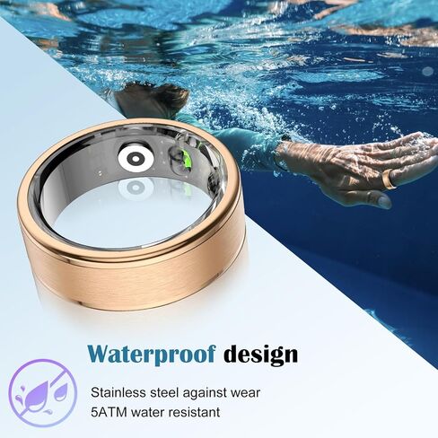 حلقة ذكية مع مراقب النوم للنساء والرجال، متتبع اللياقة البدنية مع معدل ضربات القلب، أكسجين الدم، الخطوات، حلقات ذكية مقاومة للماء IP68، عمر بطارية 5-7 أيام لنظام iOS Android، بدون رسوم تطبيق (فضي، 11) in Kuwait
