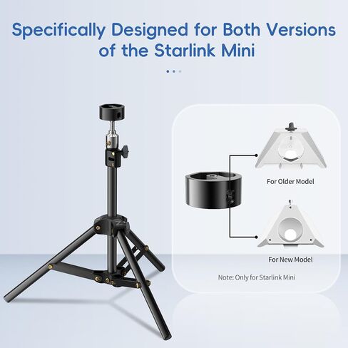 حامل ثلاثي القوائم صغير من Starlink مع محول - حامل ارتفاع قابل للتعديل من Pellzell مناسب لكل من الطرازات القديمة والجديدة لعام 2025، ملحقات Starlink الصغيرة المحمولة في الهواء الطلق للتخييم والسفر RV in Saudi Arabia