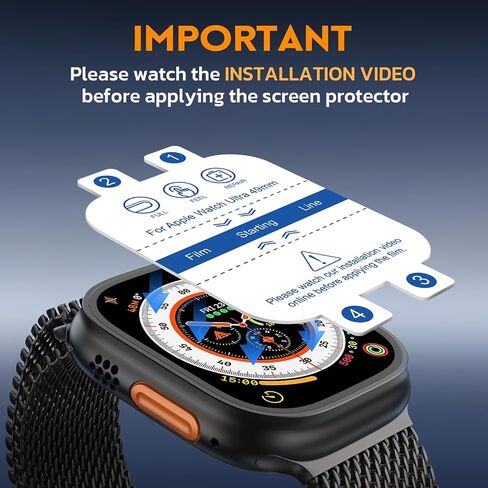 واقي شاشة شفاف ناعم من البولي يوريثان الحراري من Misxi مكون من 6 قطع لساعة Apple Watch SE 3 (2025) SE 2 SE Series 6 Series 5 Series 4 40 مم، بدون فقاعة سهل التركيب وواقي حماية شاشة عالي الدقة لساعة iWatch in Kuwait