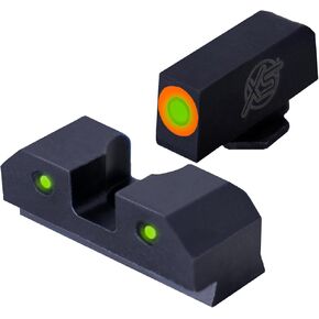 XS SIGHTS 3-Dot Tritium Night Sights، يناسب Glock Gen 1 - 5 + مسدسات MOS، مشهد أمامي برتقالي مضيء مزدوج مزود بنقطة توهج التريتيوم/الإضاءة الضوئية in Kuwait