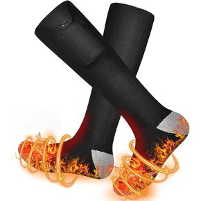 جوارب ساخنة للرجال والنساء، حل 2025-5 فولت لأصابع القدم الباردة 5000 مللي أمبير في الساعة جوارب قابلة لإعادة الشحن، مناسبة للتزلج والرياضة والخارج والصيد والتخييم والدراجات النارية (8-15USA) in Kuwait
