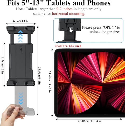 OHLPRO Tesla Tablet Holder for Model 3/Y, Headrest iPad Mount for Back Seat, Adjustable Car Backseat Mount Compatible with 5-13" iPad Tablets & Phones, Essential for Long Road Trips with Kids in Saudi Arabia
