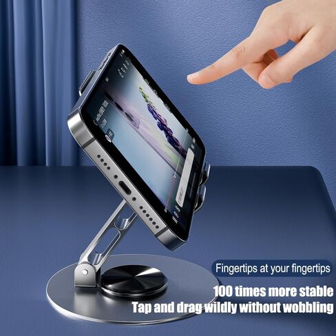 Folding Portable Electronic Device Mount - Fully Adjustable Foldable Desktop Holder Cradle Dock for Phones, Tablets in Saudi Arabia