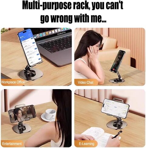 Folding Portable Electronic Device Mount - Fully Adjustable Foldable Desktop Holder Cradle Dock for Phones, Tablets in Saudi Arabia