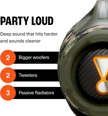 JBL Boombox 4 - Most Powerful Portable Waterproof Speaker with Massive Pro Sound, Up to 34 Hours of Playtime, & Multi-Speaker Connection by Auracast™ (Black) in Saudi Arabia