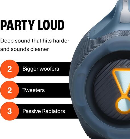 JBL Boombox 4 - Most Powerful Portable Waterproof Speaker with Massive Pro Sound, Up to 34 Hours of Playtime, & Multi-Speaker Connection by Auracast™ (Black) in Saudi Arabia