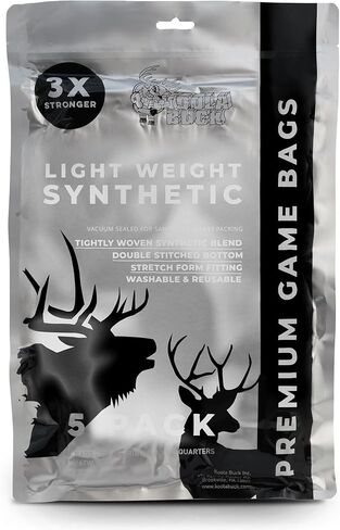 Synthetic Hunting Game Bags | 5 Pack Ultra Strong & Lightweight Synthetic Deer & Elk Game Bags | Reusable, Washable, Stretchable & Durable Meat Bags for Hanging & Packing Out Your Harvest in Saudi Arabia