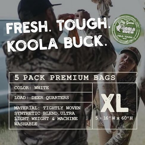 Synthetic Hunting Game Bags | 5 Pack Ultra Strong & Lightweight Synthetic Deer & Elk Game Bags | Reusable, Washable, Stretchable & Durable Meat Bags for Hanging & Packing Out Your Harvest in Saudi Arabia