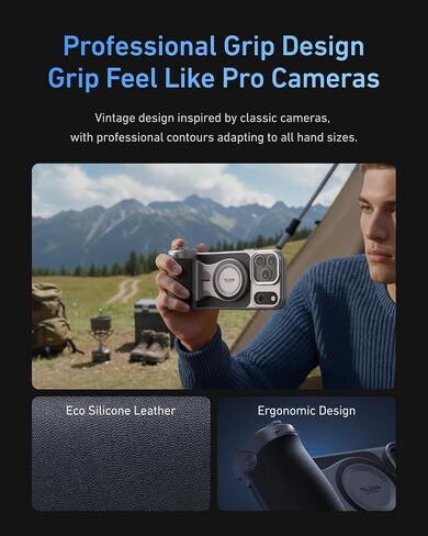 Magnetic Phone Camera Grip, Smartphone Shooting Holder Selfie Handle Snap for iPhone 17Pro Max Set Cellphone Vlog Video Photography in Saudi Arabia