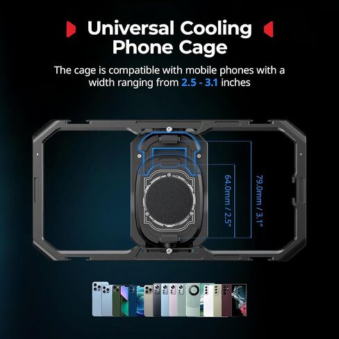 SMALLRIG All-in-One Cooling Dual Handle Phone Cage Kit for iPhone 17/16/Android, 15W Active Cooler & 4-in-1 USB-C Hub, Universal Compatibility 2.5-3.1" Phones, for Live Streaming- 5276 in Saudi Arabia