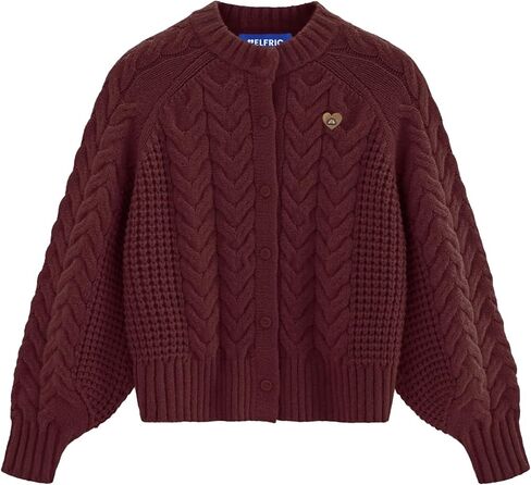 Aelfric Eden Chunky Cardigan Sweaters for Women Oversized Cable Knit Open Front Cardigans Long Sleeve Crewneck Trendy Outfits in Saudi Arabia