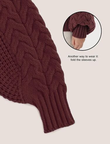 Aelfric Eden Chunky Cardigan Sweaters for Women Oversized Cable Knit Open Front Cardigans Long Sleeve Crewneck Trendy Outfits in Saudi Arabia
