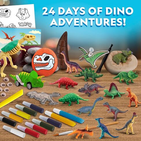 NATIONAL GEOGRAPHIC Clay Dinosaur Arts & Crafts Kit - Dinosaur Air Dry Clay for Kids Craft Kit with 5 Clay Colors, 5 Dino Skeletons, Sculpting Tool & Googly Eyes, Dinosaur Activity (Amazon Exclusive) in Saudi Arabia