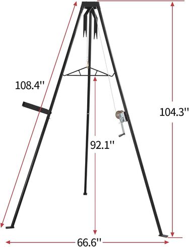 رافعة ثلاثية القوائم لصيد الغزلان بسعة 500 رطل مع رافعة ورافعة يدوية للصيد والسلخ والتحرك in Kuwait